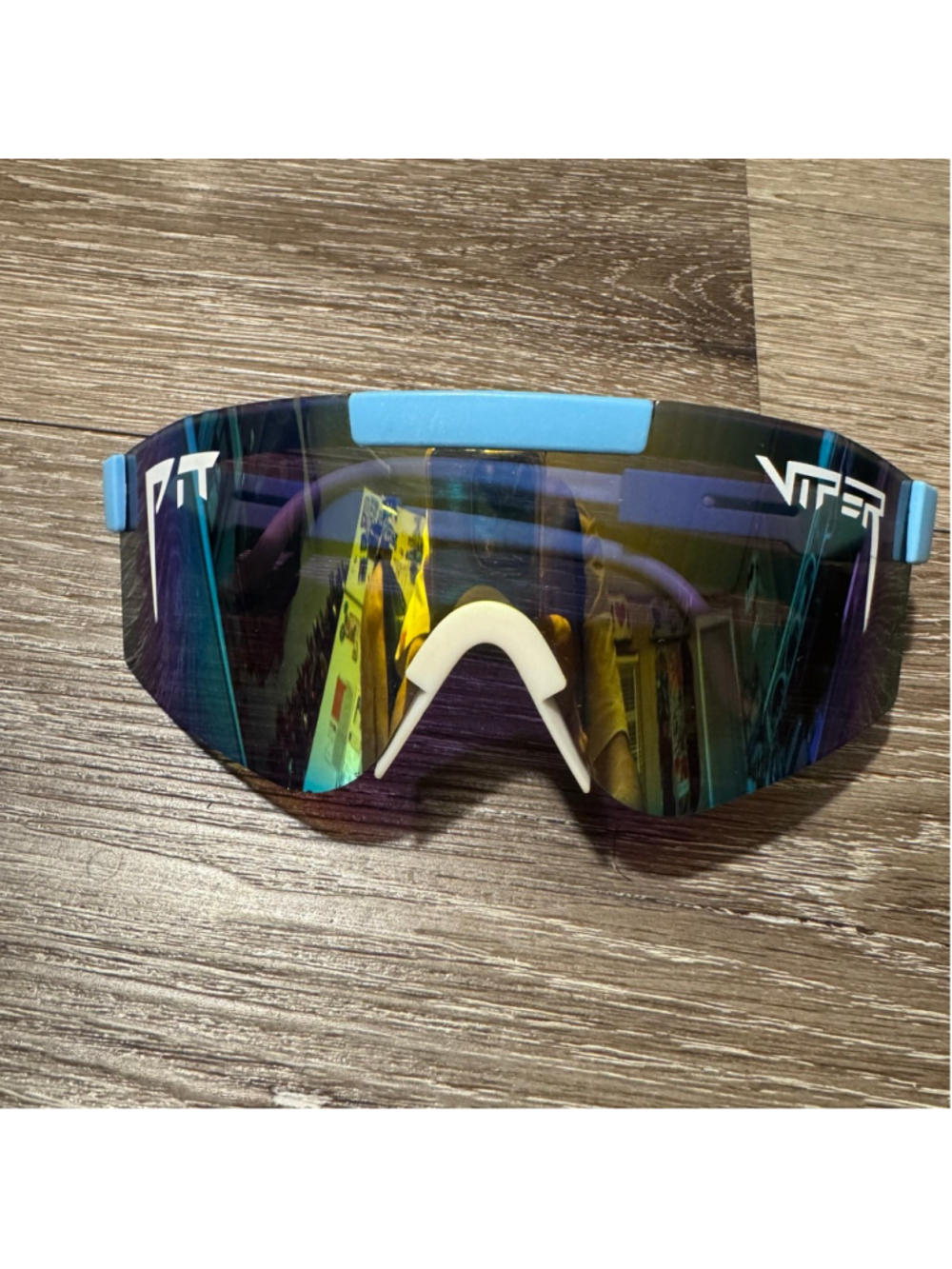 Pit Viper Blue & White Mirrored Sunglasses